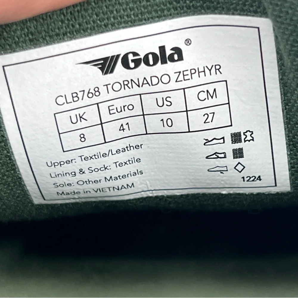 Gola Tornado Zephyr Green White Woven Suede Upper Lace Up Low Sneakers 41/10 - Picture 10 of 10